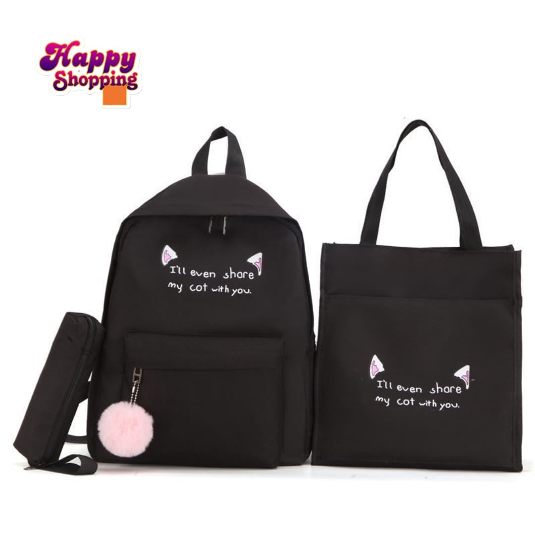 Imported High Quality 4 Pcs Backpack For Girls